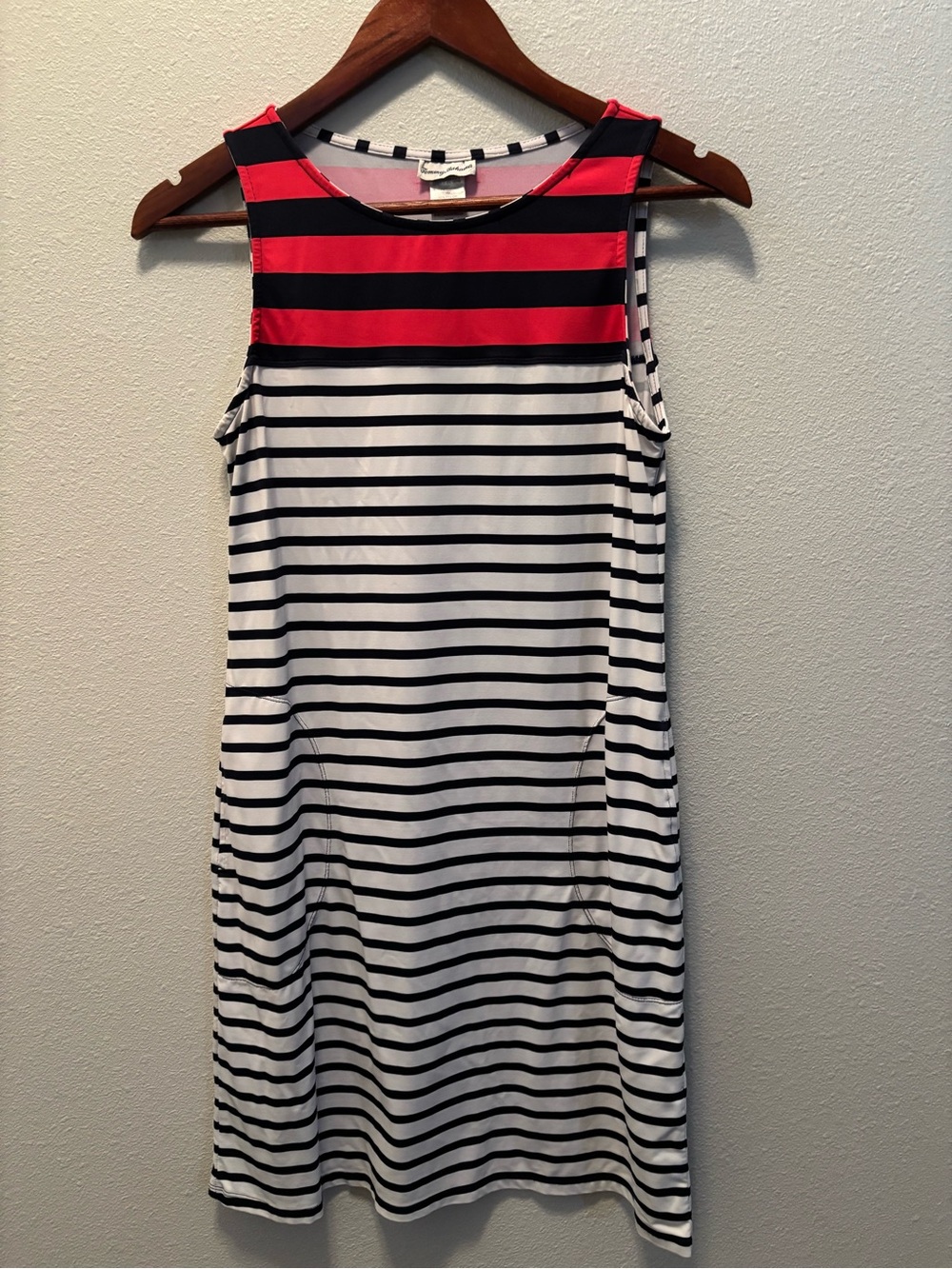 Tommy Bahama Pink and Navy Striped UV Athletic Dress